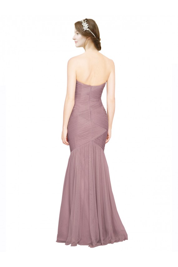 Best Mermaid Strapless Tulle Bridesmaid Dress with All Over Pleats Sydney