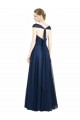 Best Ruched Sweetheart Long A-Line Tulle Bridesmaid Dress with Wide Straps and Tie Back Sydney
