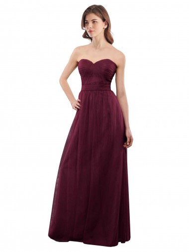 Best Strapless Tulle A-line bridesmaid dress with pleated top Sydney