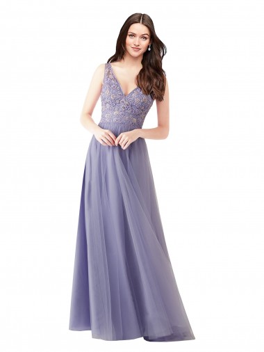 Best Sweetheart Tulle Bridesmaid Dress with Fully Embroidered V-Neck Bodice Sydney