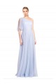 Best Flutter Sleeves One Shoulder Long Tulle Bridesmaid Dress Sydney