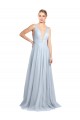 Best Plunging Deep V-Neck Long Tulle Bridesmaid Dress with V-Back Sydney