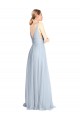 Best Plunging Deep V-Neck Long Tulle Bridesmaid Dress with V-Back Sydney