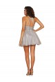 Best Halter Neckline Criss Cross Back Short Cocktail Dress with Beaded Lace Bodice Sydney