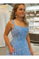 Best A-Line Scoop Sleeveless Long Court Train Velvet Sequin Prom Dress Sydney