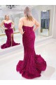 Best Long Sweetheart Sleeveless Sweep Train Velvet Sequin Prom Dress with Slit Sydney