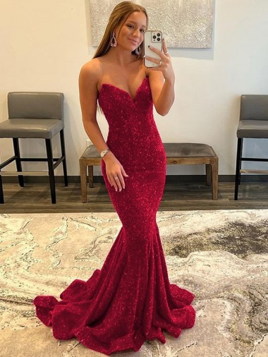 Best Sweetheart Sleeveless Long Sweep Train Velvet Sequin Prom Dress Sydney
