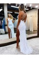 Best Sleeveless V-Neck Long Floor Length Velvet Sequin Prom Dress with Slit Sydney