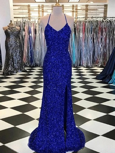 Best V-Neck Sleeveless Long Velvet Sequin Prom Dress Sydney