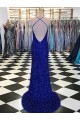 Best V-Neck Sleeveless Long Velvet Sequin Prom Dress Sydney