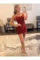 Best Spaghetti Straps Criss Cross Back Sleeveless Short Velvet Sequin Homecoming Dress / Prom Dress Sydney