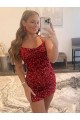 Best Spaghetti Straps Criss Cross Back Sleeveless Short Velvet Sequin Homecoming Dress / Prom Dress Sydney
