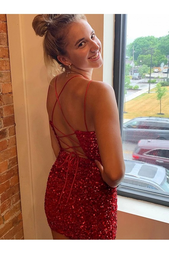 Best V-Neck Sleeveless Short Velvet Sequins Homecoming Dress / Prom Dress Sydney