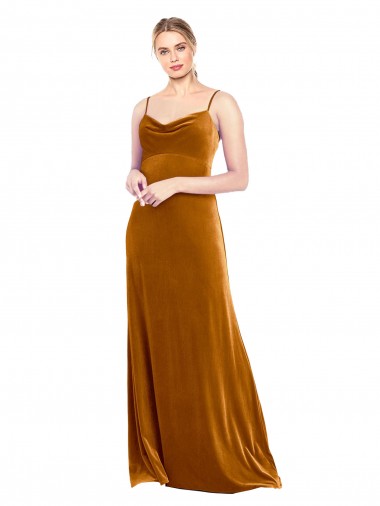 Best Long Velvet Cowl Neck Slip Bridesmaid Dress / Prom Dress Sydney