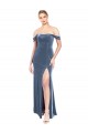 Best Draped Sleeves Wide Scoop Neck Off the Shoulder Velvet Bridesmaid Dress / Prom Dress Sydney