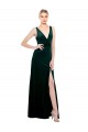 Best Sleek V-Neck Long Formal Velvet Bridesmaid Dress / Prom Dress with Side Slit Sydney