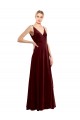 Best Faux Wrap V-Neck Sleek Long Formal Velvet Bridesmaid Dress / Prom Dress Sydney
