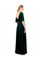 Best Deep V-Neck Flutter Sleeves Long Velvet Wrap Bridesmaid Dress / Prom Dress Sydney
