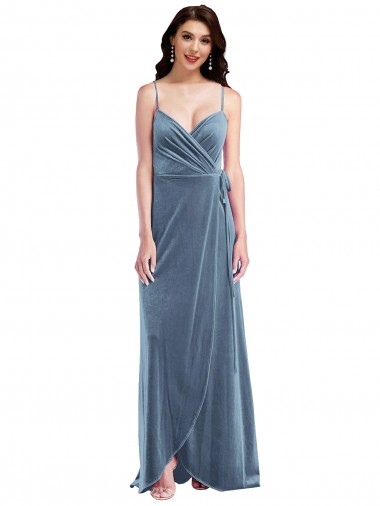 Best Velvet Wrap Maxi Bridesmaid Dress / Prom Dress with Pockets Sydney