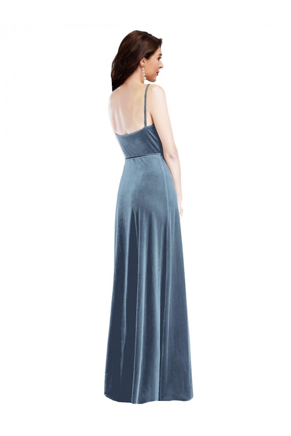 Best Velvet Wrap Maxi Bridesmaid Dress / Prom Dress with Pockets Sydney