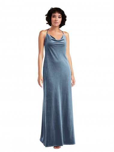 Best Cowl Neck Velvet Maxi Slip Prom Dress Sydney
