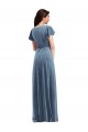 Best Flutter Sleeve Velvet Wrap Maxi Bridesmaid Dress / Prom Dress with Pockets Sydney