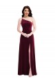Best One Shoulder Spaghetti Strap Velvet Maxi Bridesmaid Dress / Prom Dress with Pockets Sydney