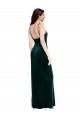 Best Straight Neckline Spaghetti Straps Long Velvet Bridesmaid Dress / Prom Dress with High Side Slit Sydney