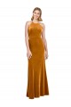 Best Halter Neckline Long Full Length Formal Velvet Bridesmaid Dress / Prom Dress with Strappy Back Sydney