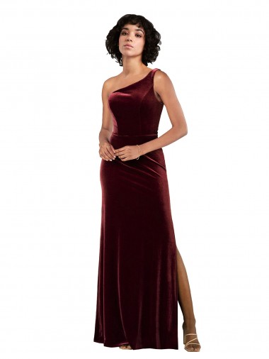 Best Formal One Shoulder Floor-Length Velvet Bridesmaid Dress / Prom Dress Sydney