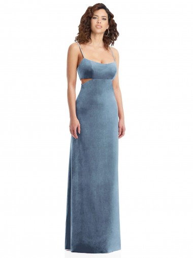 Best Spaghetti Strap Long Full Length Formal Velvet Maxi Bridesmaid Dress / Prom Dress Sydney