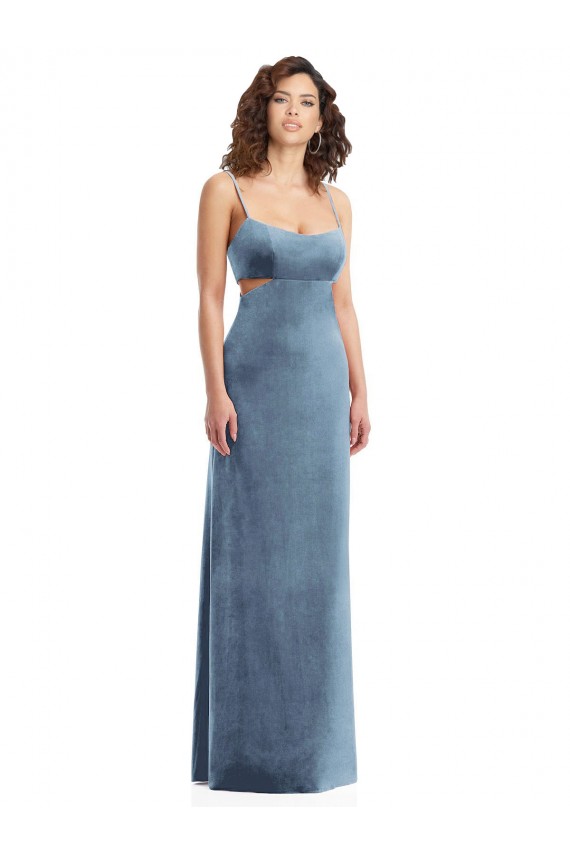 Best Spaghetti Strap Long Full Length Formal Velvet Maxi Bridesmaid Dress / Prom Dress Sydney