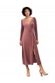 Best Long Sleeve Velvet Faux Wrap Midi Length Bridesmaid Dress / Prom Dress Sydney