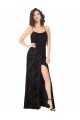 Best Floral Velvet Cowl Neck Bridesmaid Dress with Skirt Slit Sydney