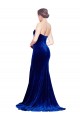 Best Strapless Ruched Formal Velvet Bridesmaid Dress / Prom Dress with Sweep Train and Front Slit Sydney