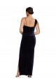 Best Long Formal Velvet Bridesmaid Dress / Prom Dress with Side Thigh Split and Shoulder Tie Sydney